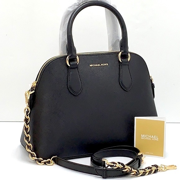 MICHAEL KORS
(NWT
Veronica Medium Saffiano Leather Dome
Satchel BLACK COLOR - Picture 1 of 15